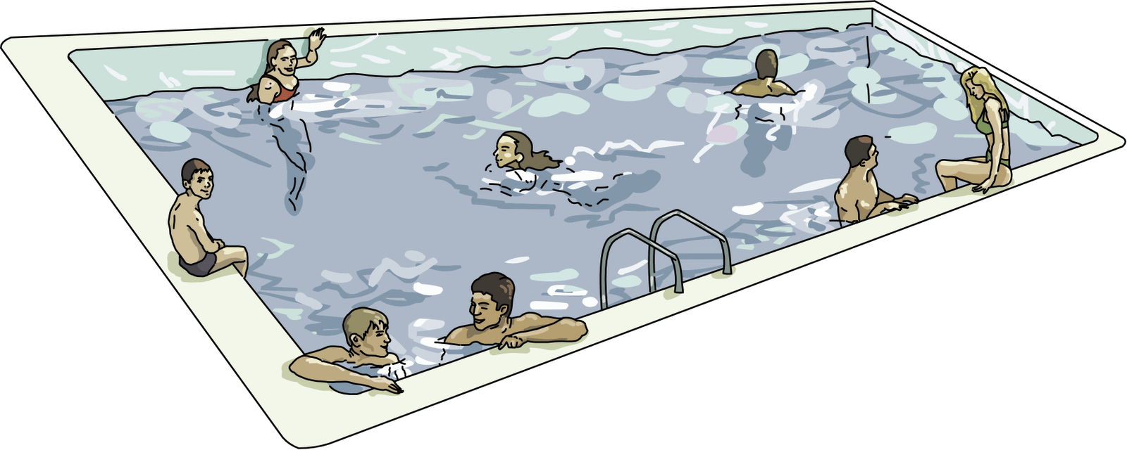 Swimming Pool Recreation Illustration PNG