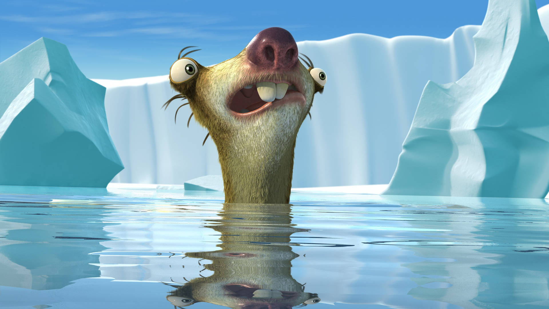 Nadandojunto A Sid En Ice Age: Choque De Mundos. Fondo de pantalla