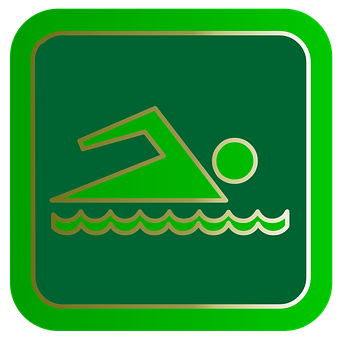 Swimming Symbol Green Sign PNG