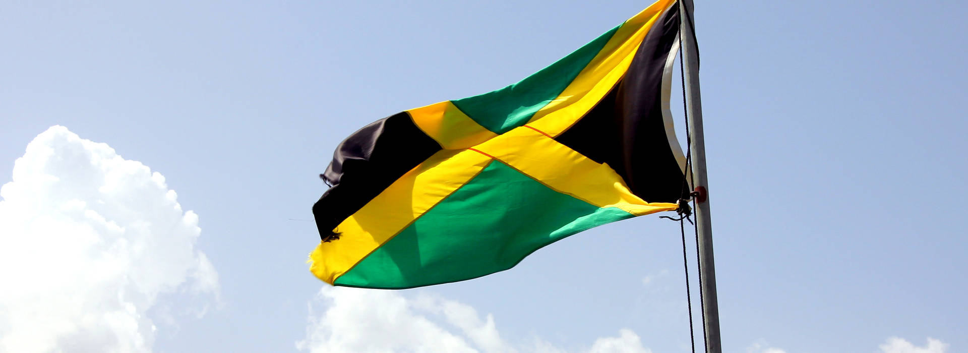 Swinging Flag Of Jamaica Wallpaper