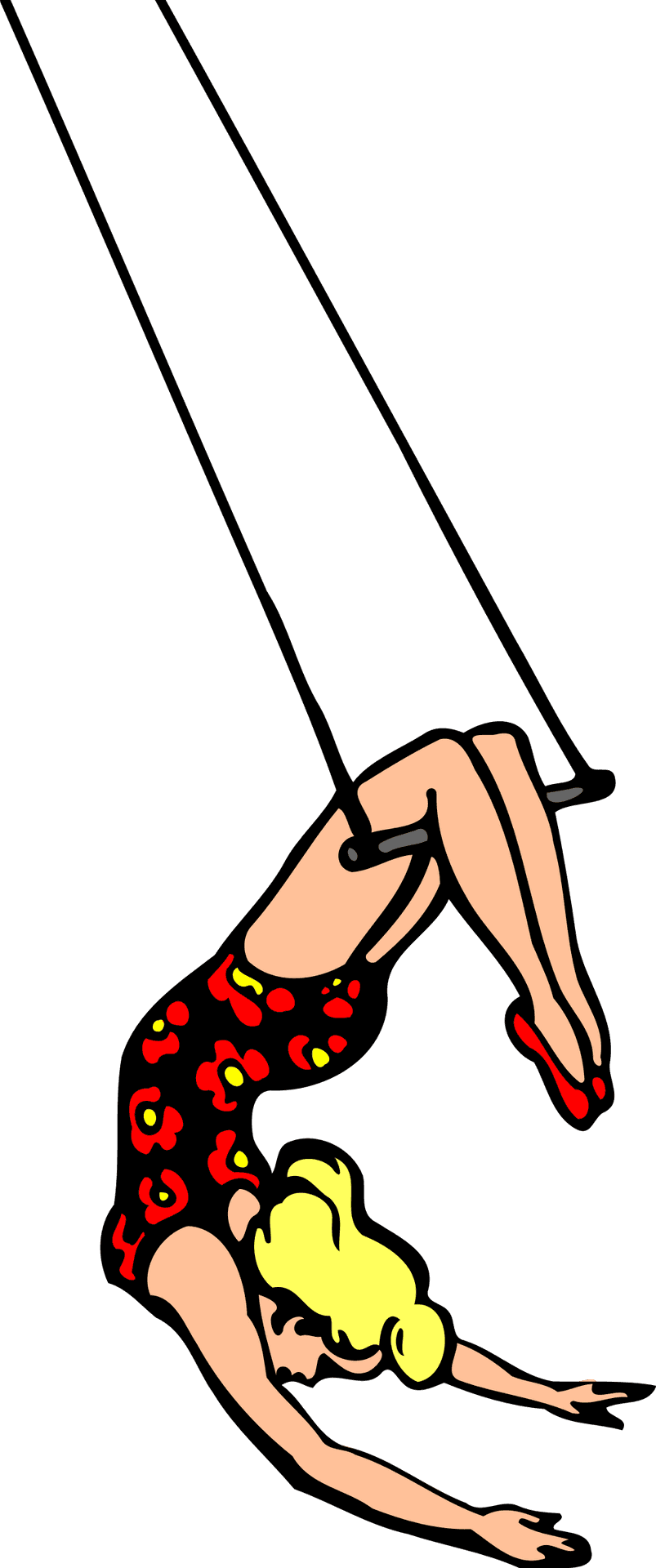 Swinging Girl Cartoon Illustration PNG
