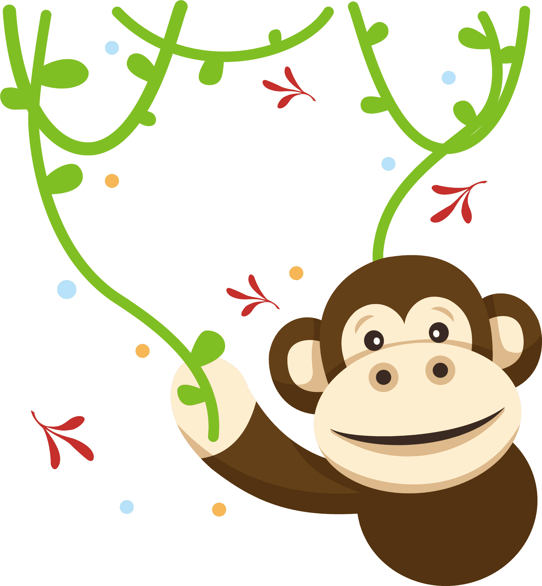 Swinging Monkey Cartoon PNG