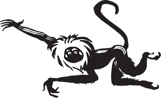 Swinging Monkey Silhouette PNG