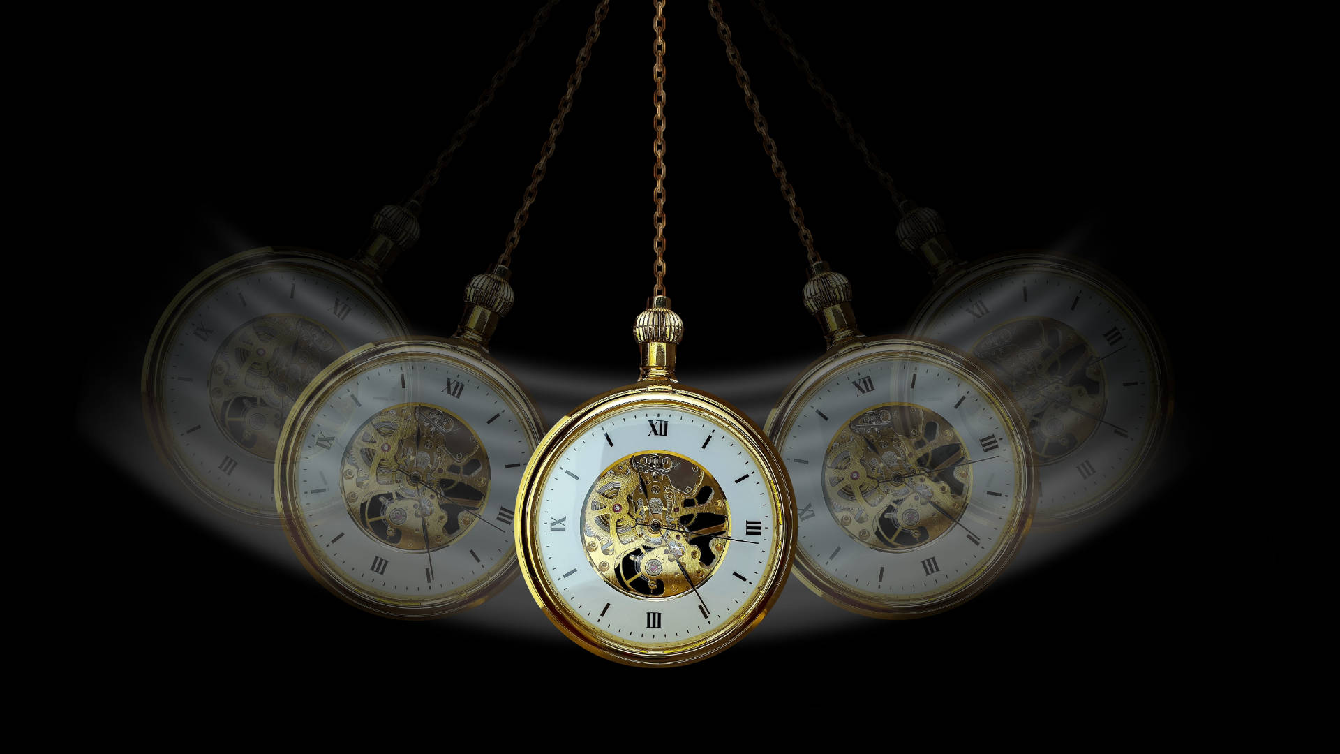 Captivating Shot of a swinging Pocket Watch against a backdrop signifying tempo or 'Tiempo' Wallpaper