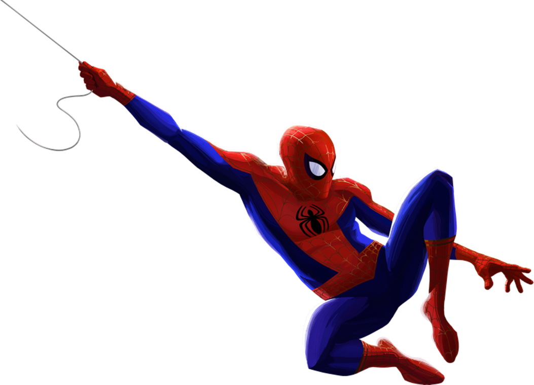 Swinging Spider Man Cartoon PNG