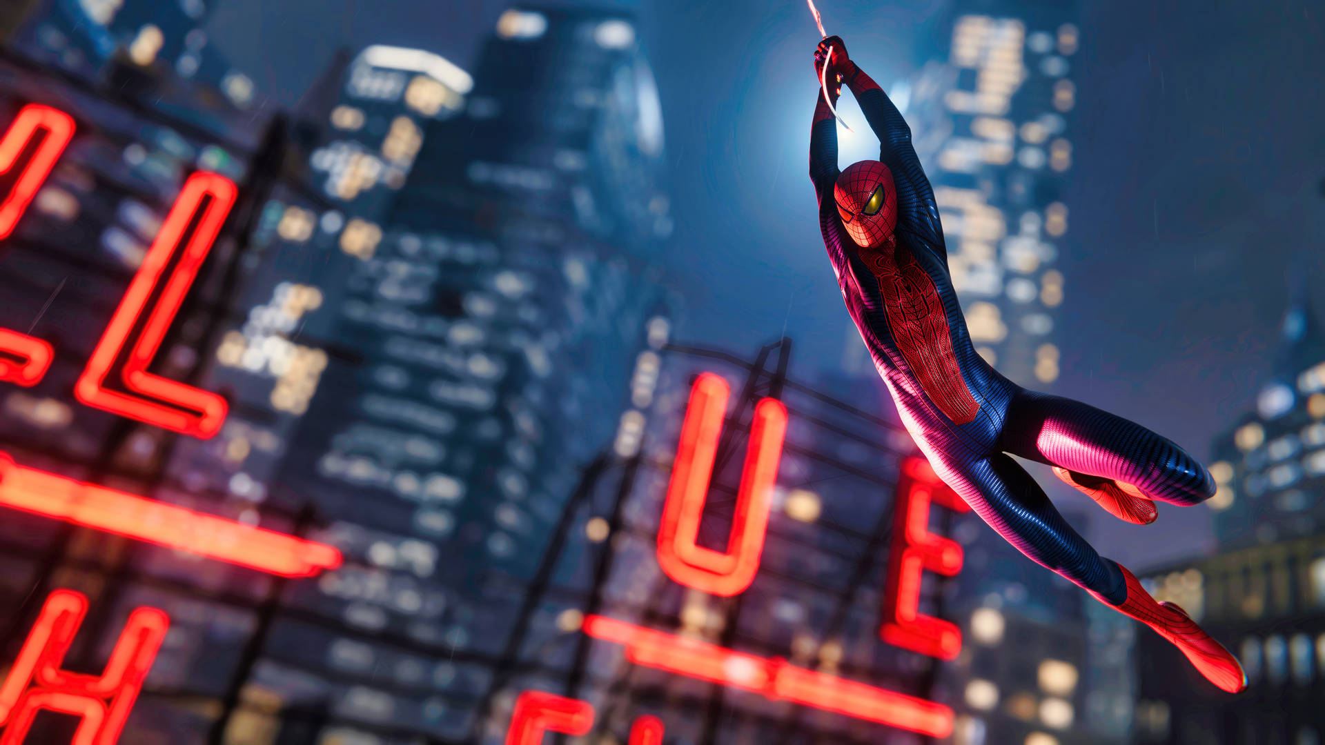 Swinging Spider-man Marvel Pc Background