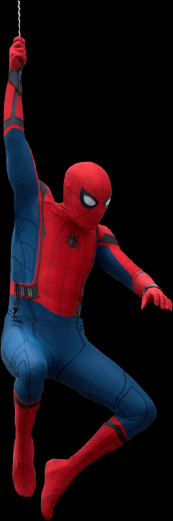 Swinging Spiderman Action Pose PNG