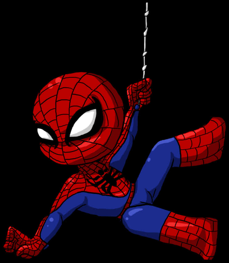 Swinging Spiderman Cartoon PNG