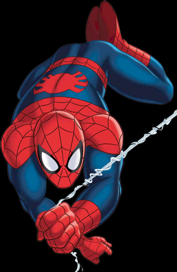 Swinging Spiderman Clipart PNG