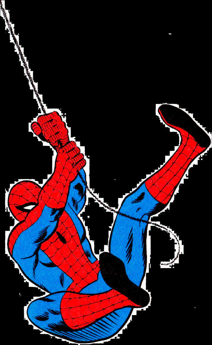 Swinging_ Spiderman_ Clipart PNG