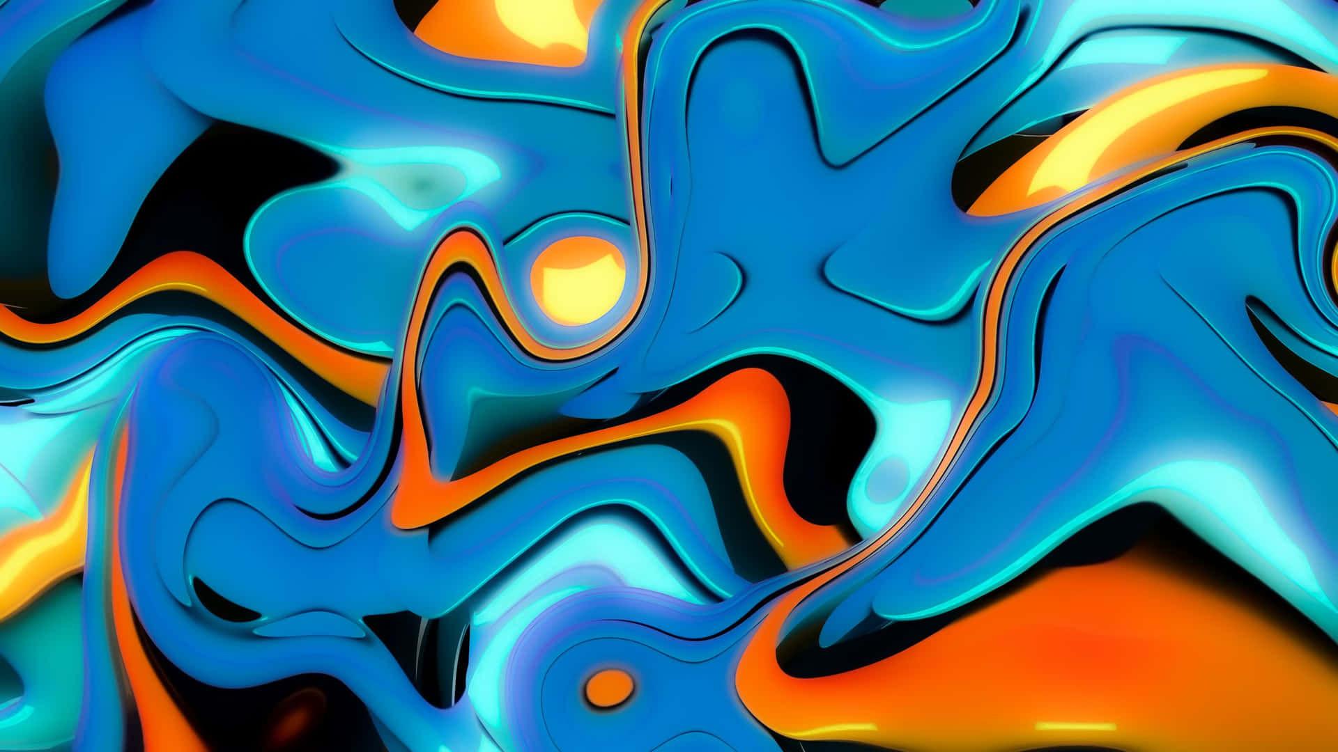 Abstract Blue And Orange Swirl Background