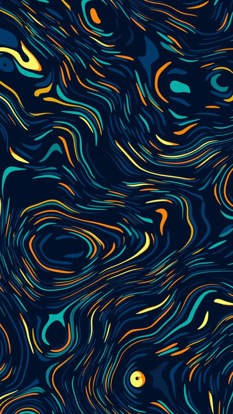 Multicolored Swirl Doodles Digital Art Background