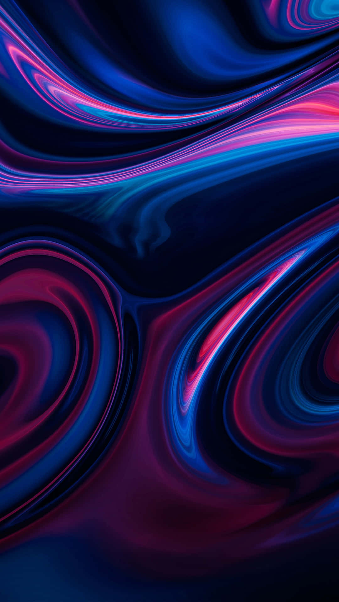 Blue And Pink Neon Swirl Patterns Background