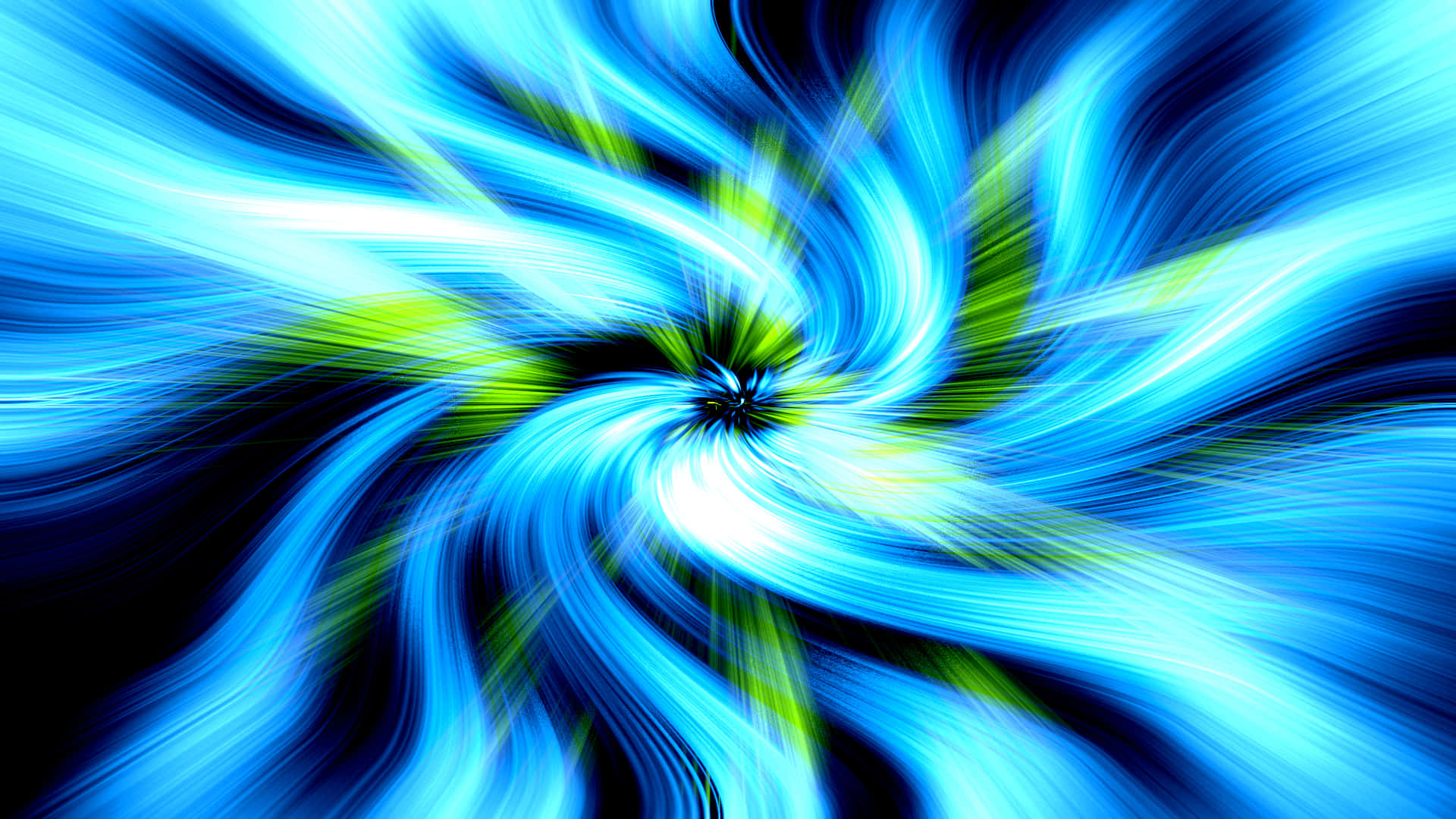 Blue Neon Flower Swirls Illustration Background
