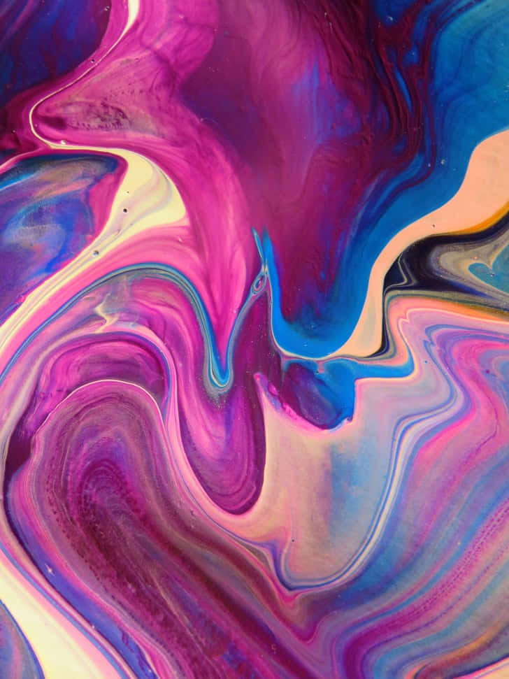 Fondode Pintura Abstracta En Espiral Multicolor