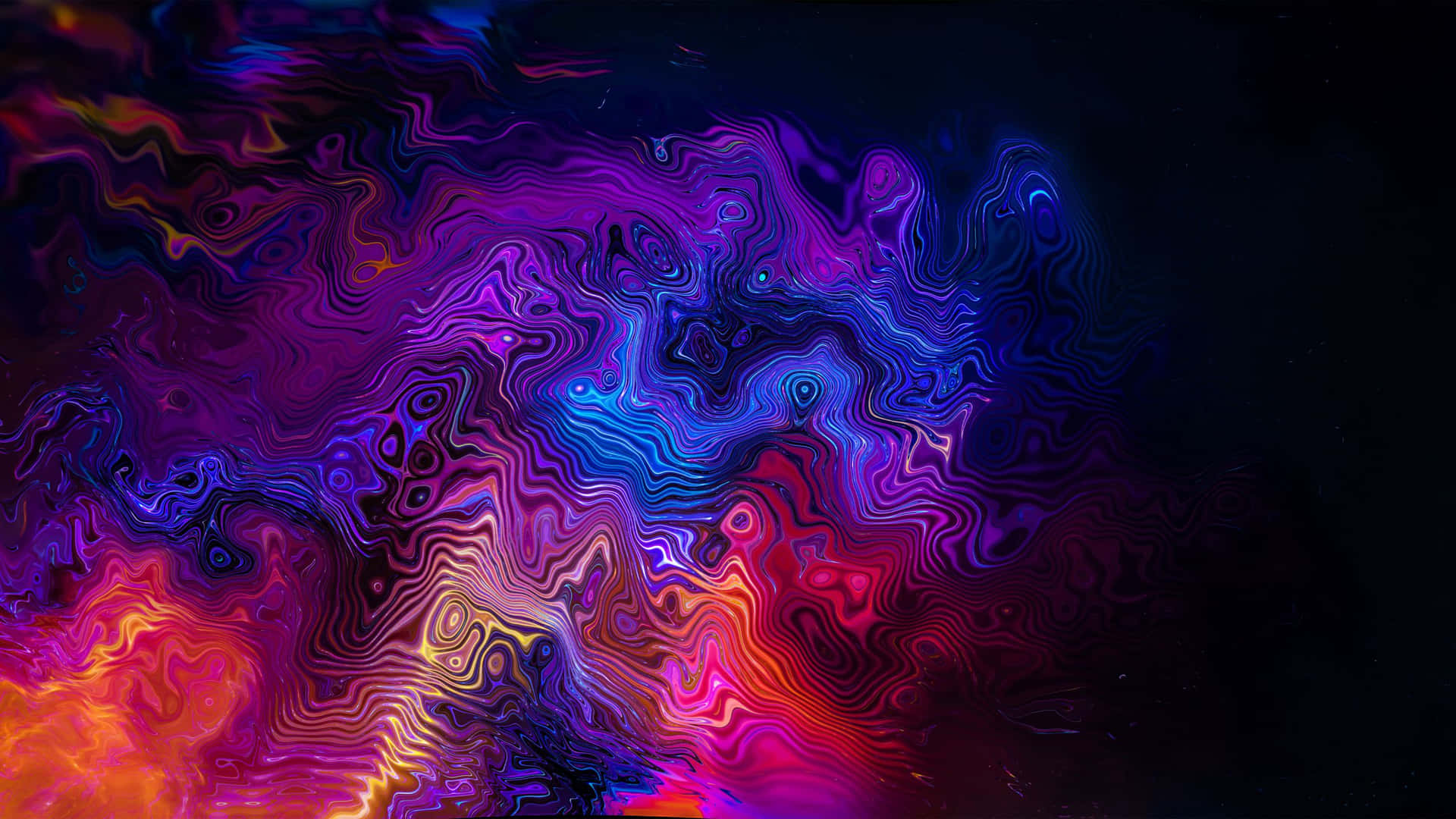 A Colorful Abstract Painting On A Black Background Wallpaper