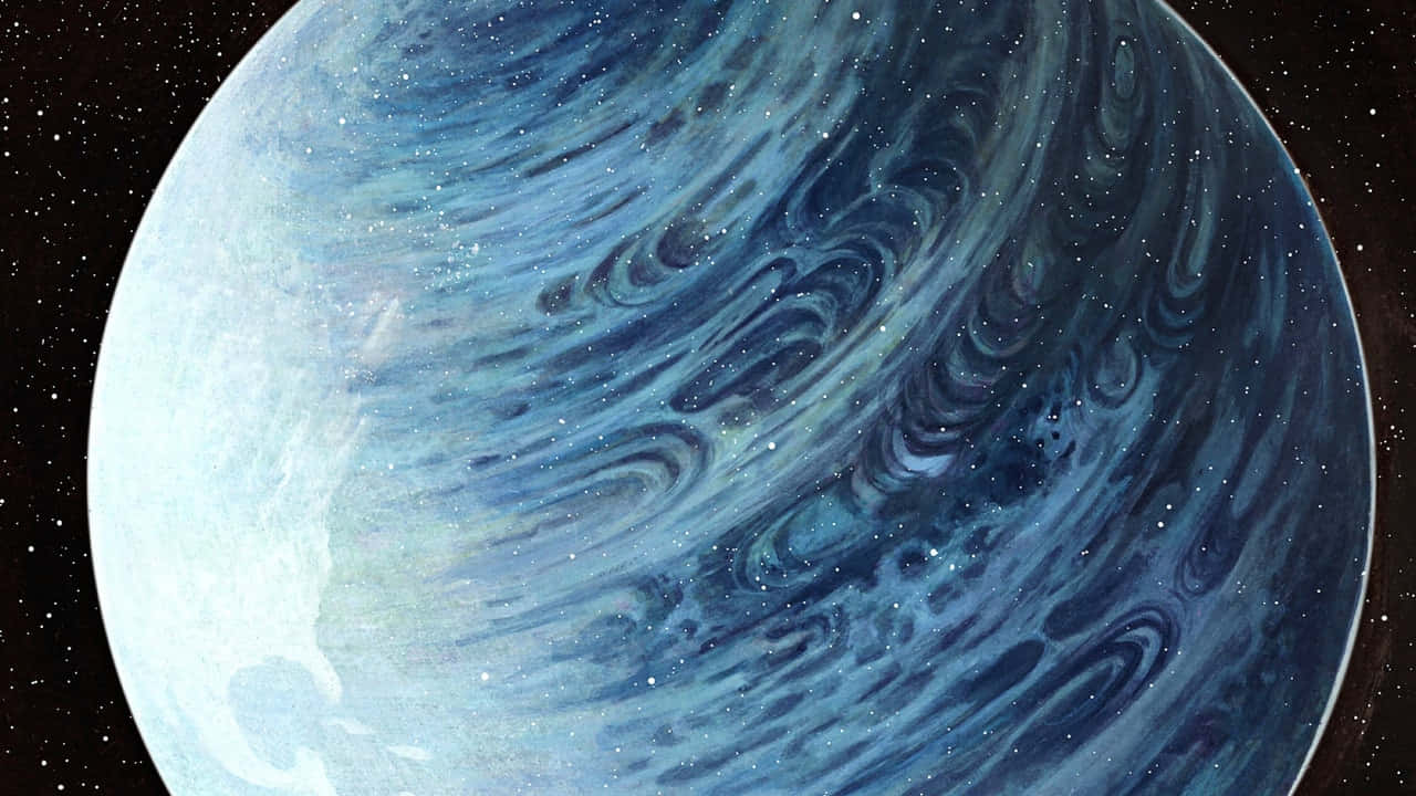 Swirling Blue Planet Artwork Wallpaper