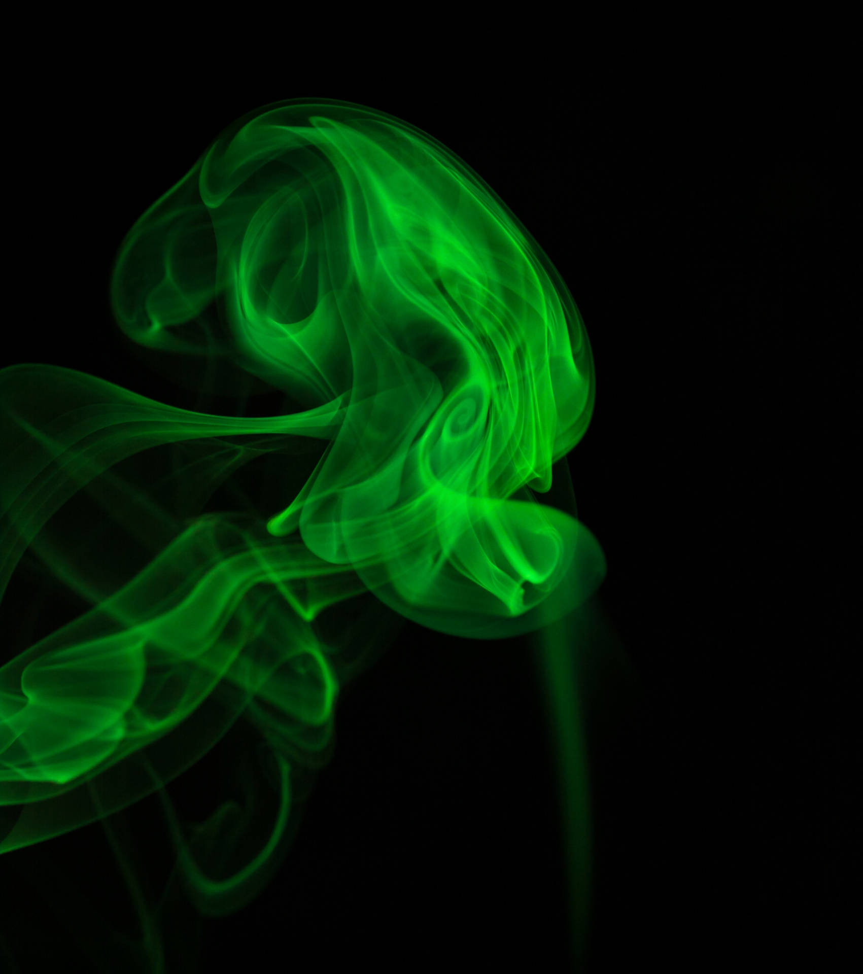 Swirling Green Smoke Wallpaper
