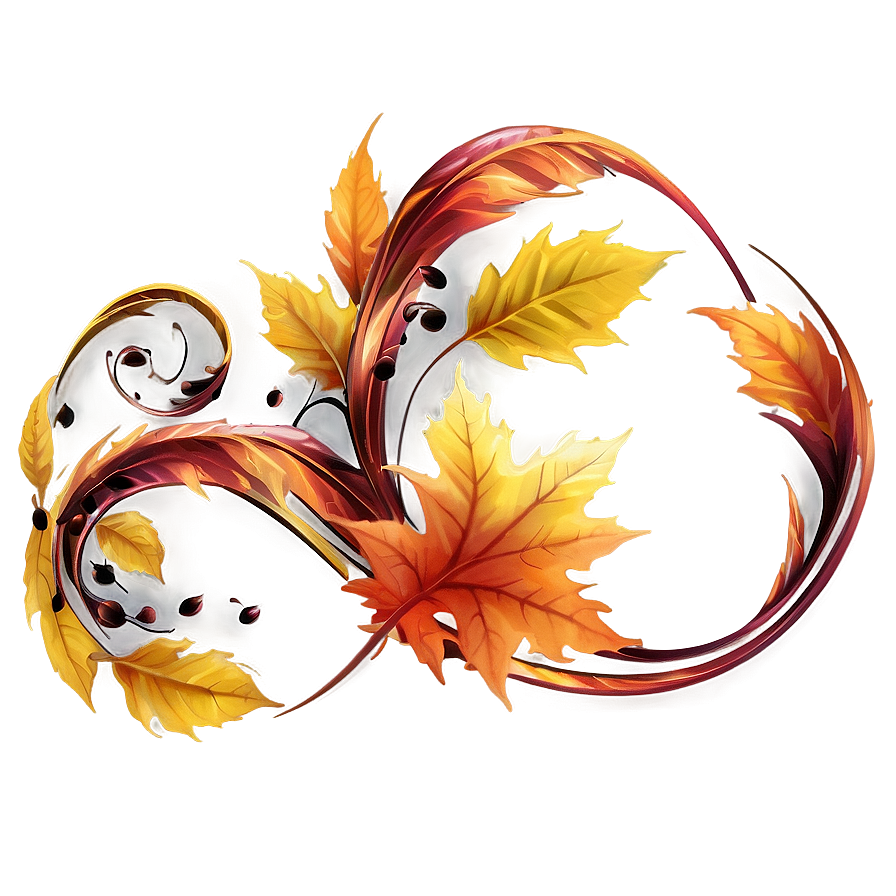 Swirling Leaves Autumn Png 06132024 PNG