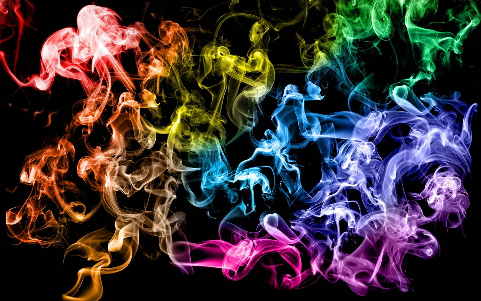 Swirling Rainbow Smoke Hd Wallpaper