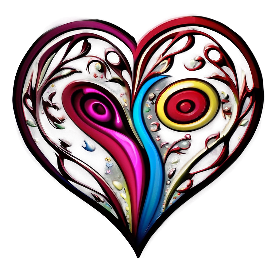 Swirly Heart Design Png Uxh84 PNG