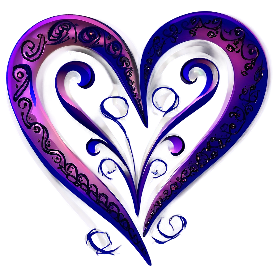 Swirly Heart Design Png Xub PNG