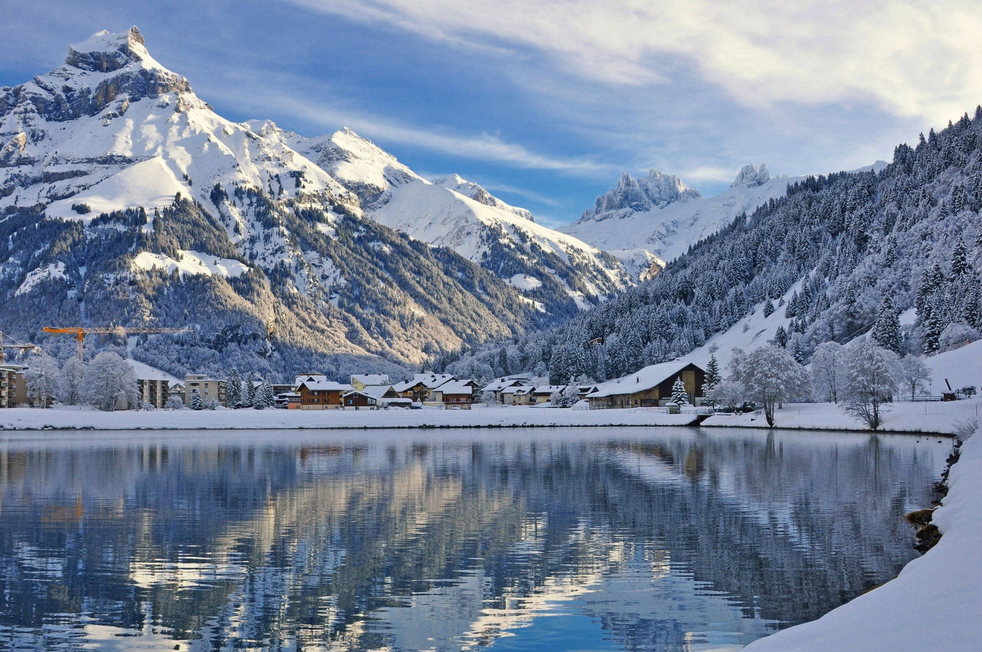 Swiss Alps Snow Winter Landscape Wallpaper