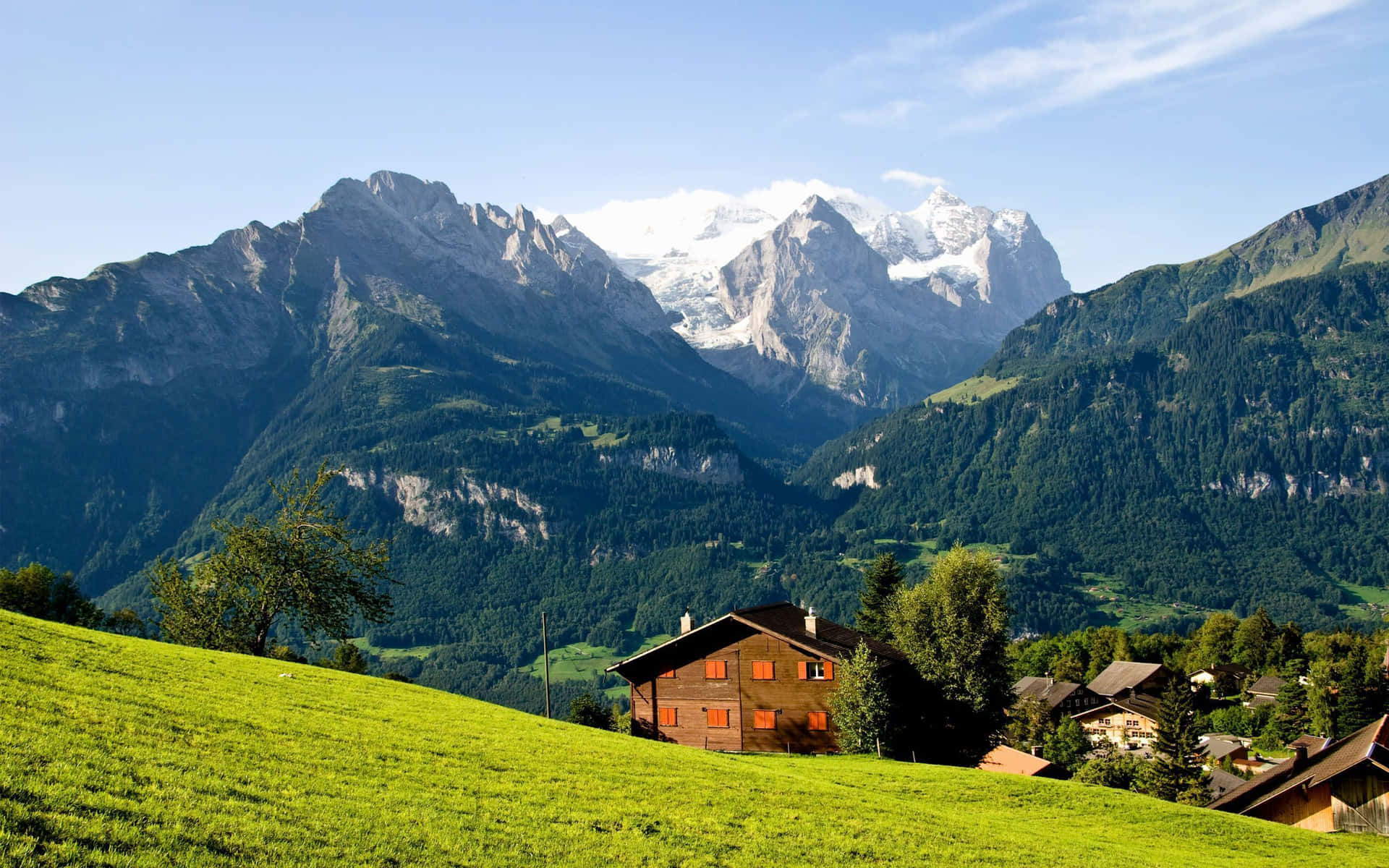 Swiss Alps Summer Scenery Wallpaper