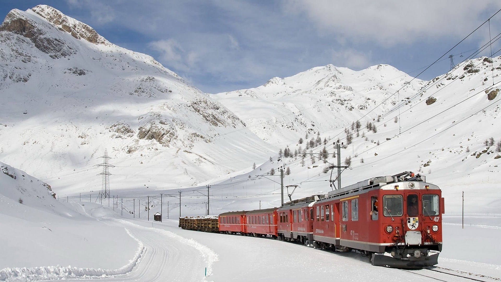 Treno Delle Alpi Svizzere Sfondo