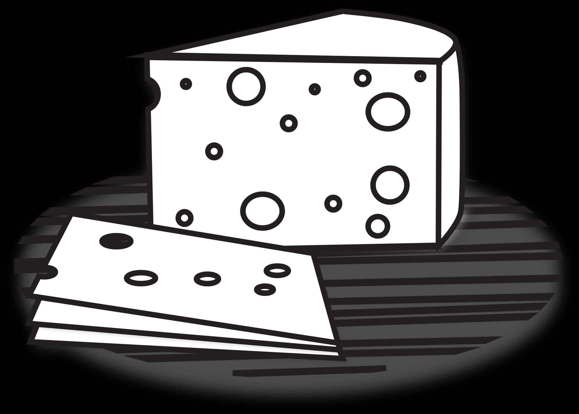 Swiss Cheese Blockand Slices PNG