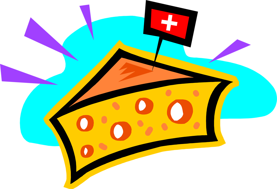 Swiss Cheese Cartoonwith Flag PNG