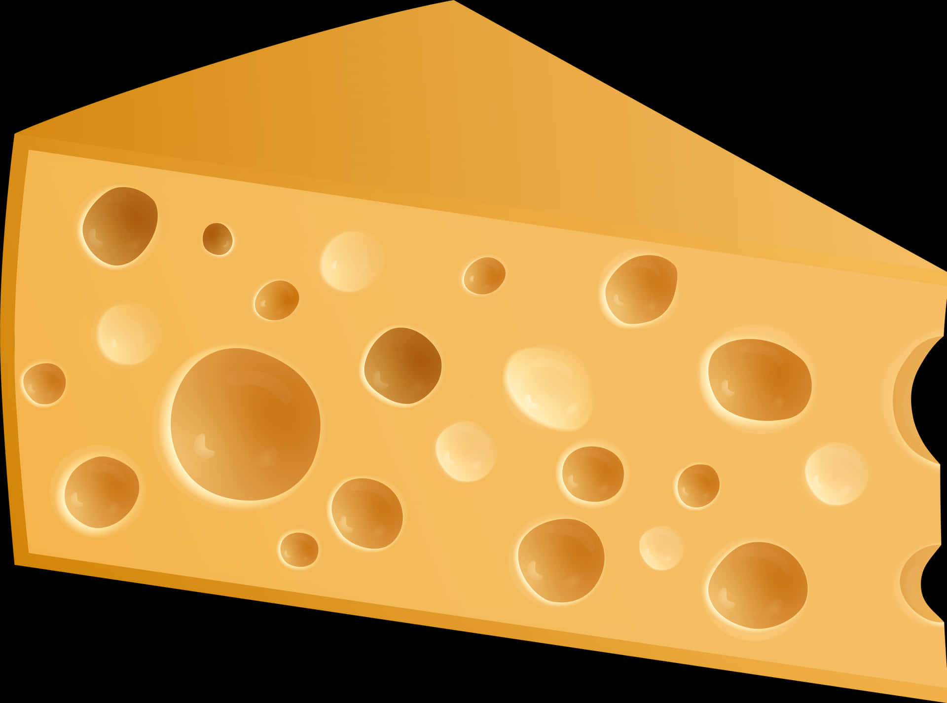 Swiss Cheese Wedge Illustration PNG
