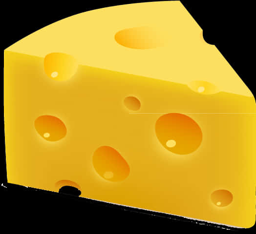 Swiss Cheese Wedge Illustration PNG