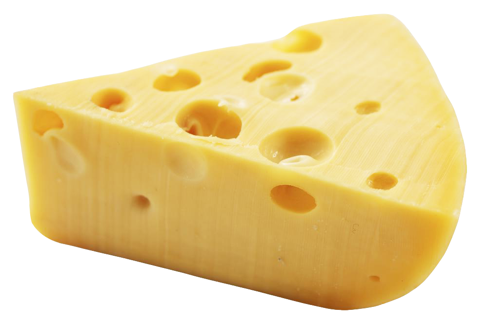 Swiss Cheese Wedge Isolated PNG
