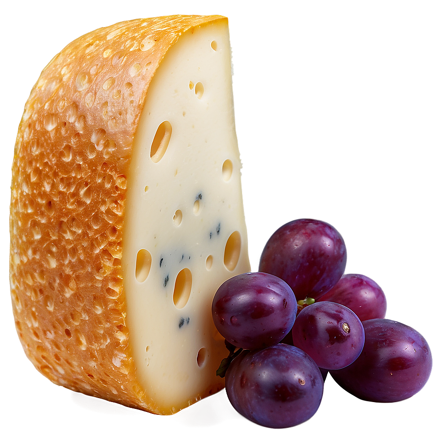 Swiss Cheese With Grapes Png 06132024 PNG