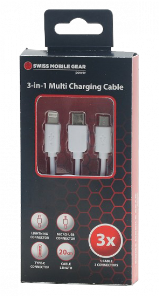 Swiss Mobile Gear3in1 Multi Charging Cable PNG