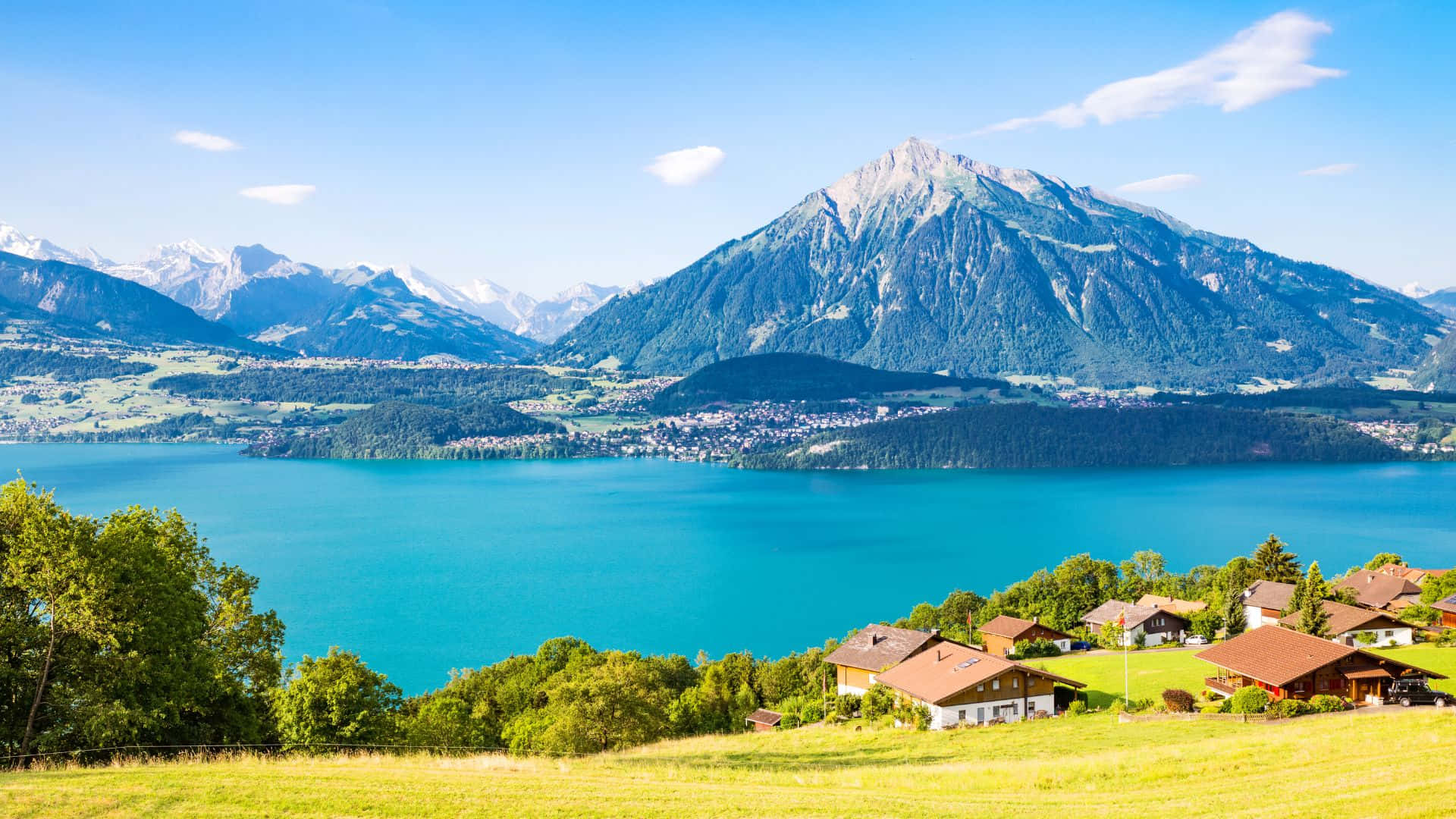 Breathtaking Swiss Mountains and Lake Landscape