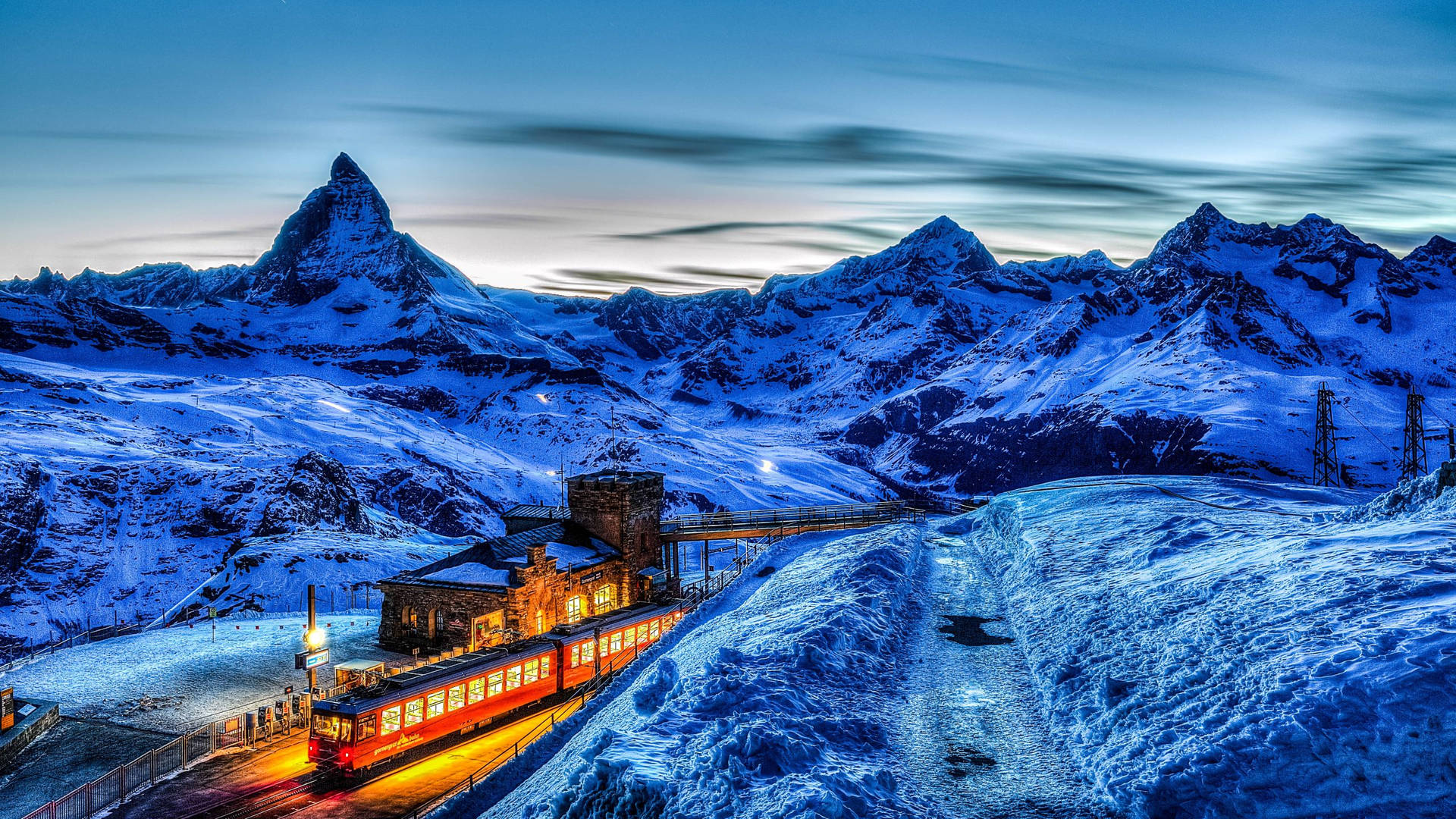 Switzerland Frozen Mountains Wallpaper