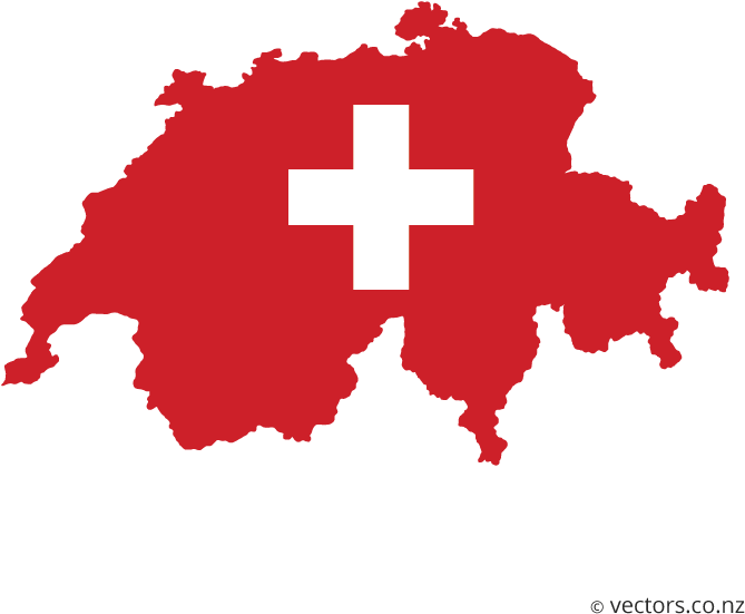 Switzerland Map Flag Graphic PNG
