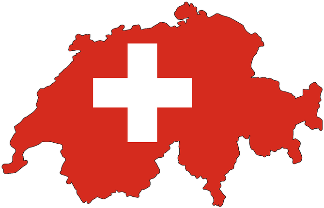 Switzerland Map Outlinewith Flag PNG
