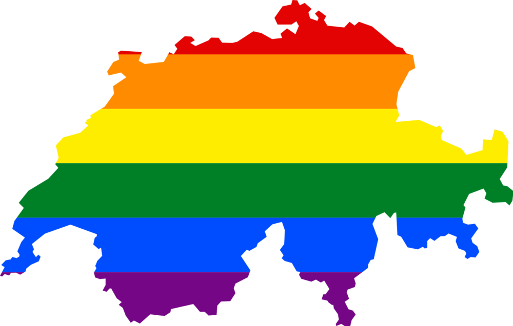 Switzerland Map Rainbow Colors PNG