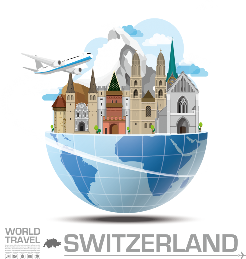 Switzerland Travel Concept PNG