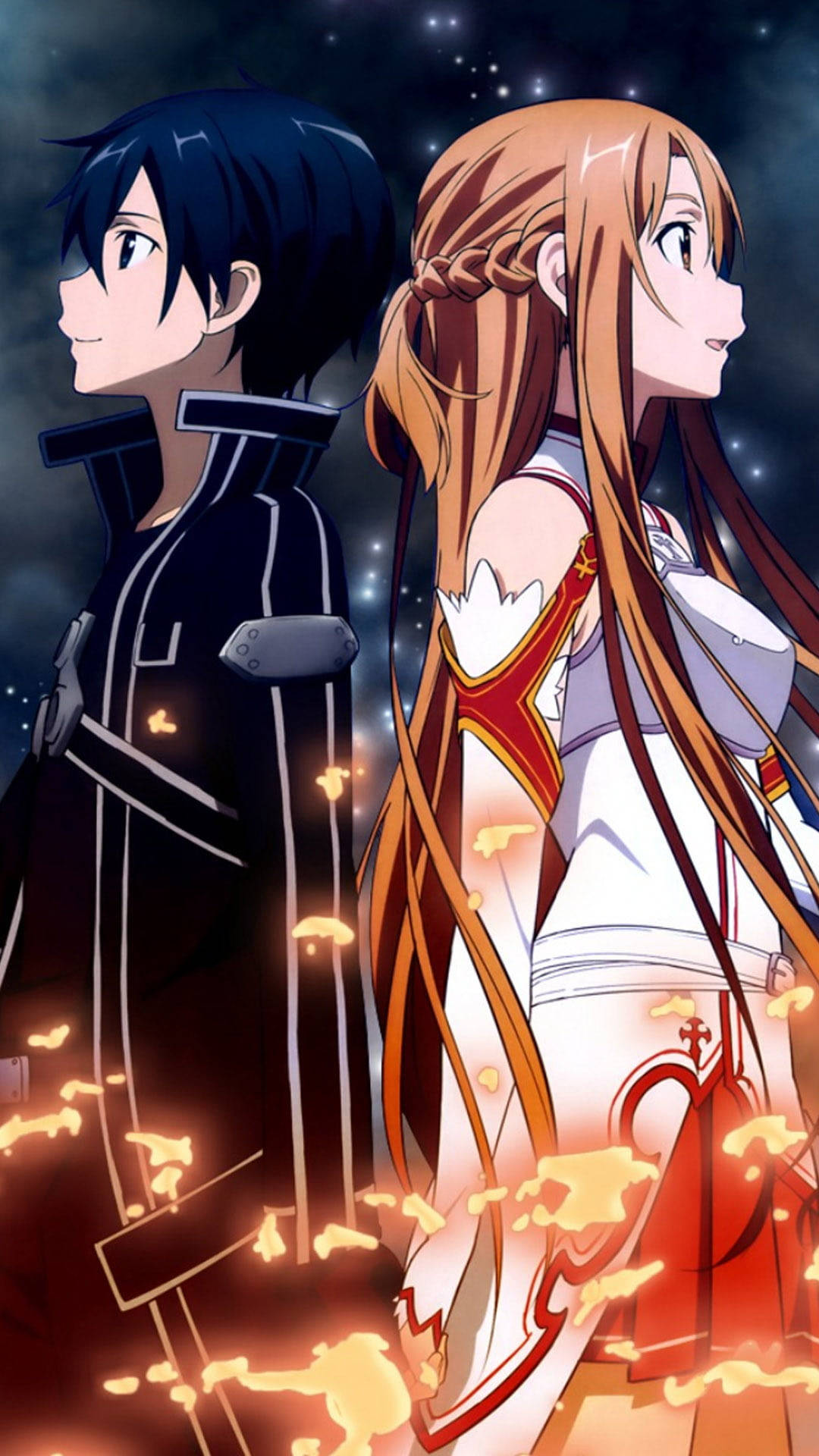 Enchanted Love Story In The Digital Realm - Kirito And Asuna From Sword Art Online Wallpaper