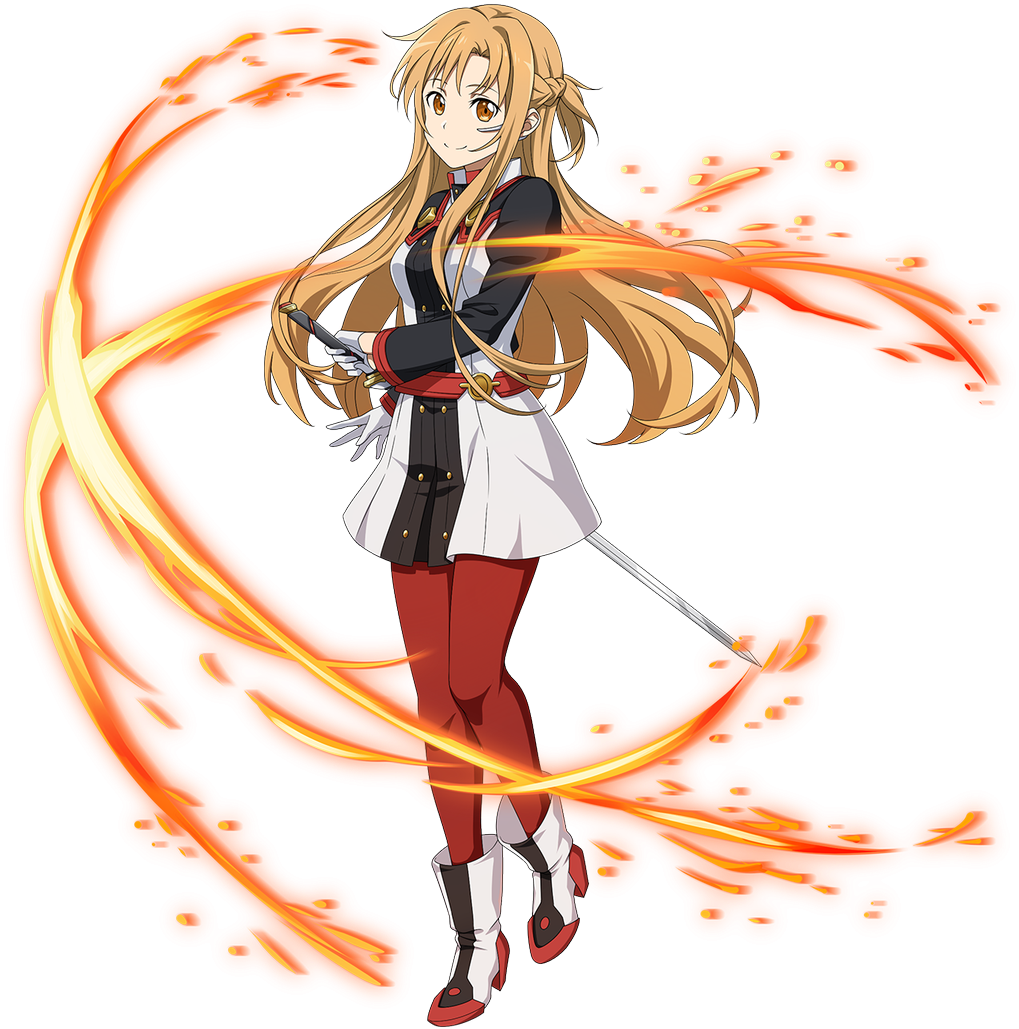 Download Sword Art Online Asuna Yuuki Flame Rapier | Wallpapers.com