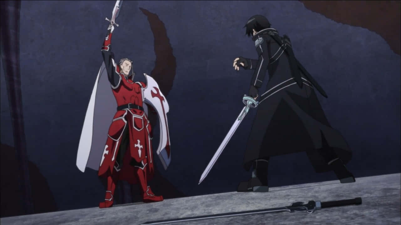 Duel Antara Heathcliff Dan Kirito Sword Art Online Wallpaper