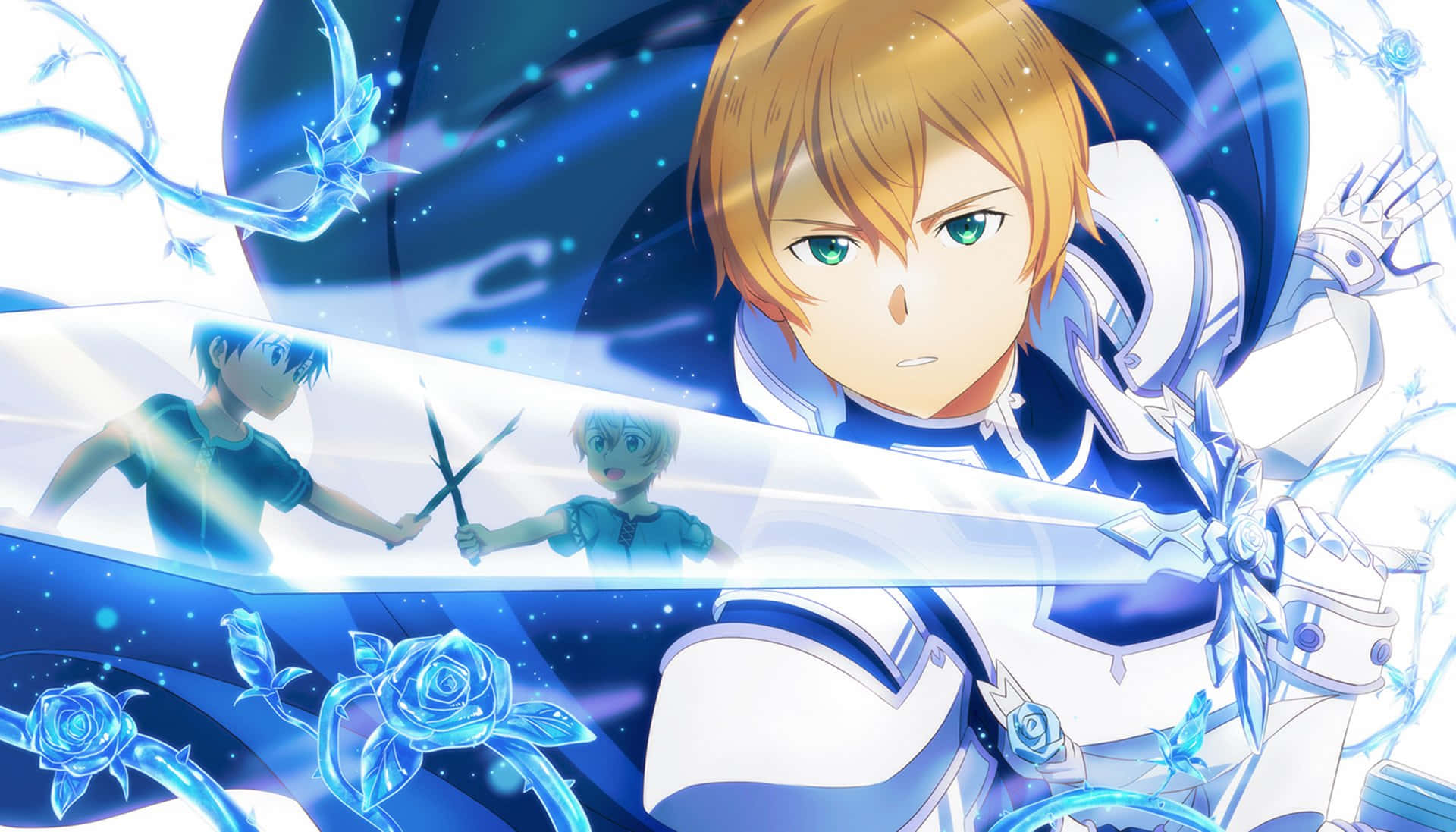 Download Eugeo from Sword Art Online anime series wielding his Blue Rose  Sword Wallpaper