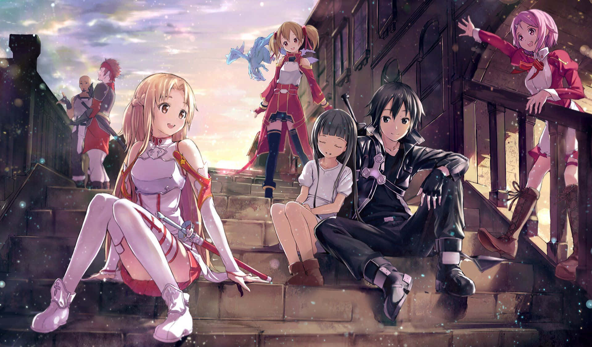 Unlock the world of virtual reality with Sword Art Online on your iPhone Wallpaper