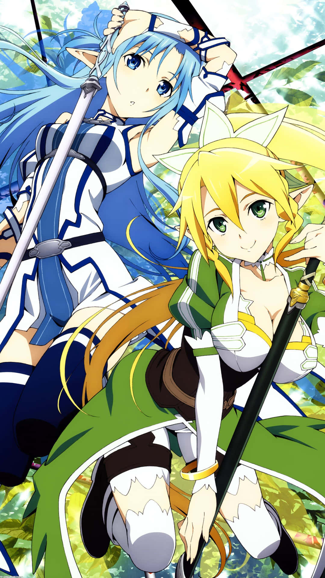 Immaginedi Sword Art Online Con Leafa E Asuna