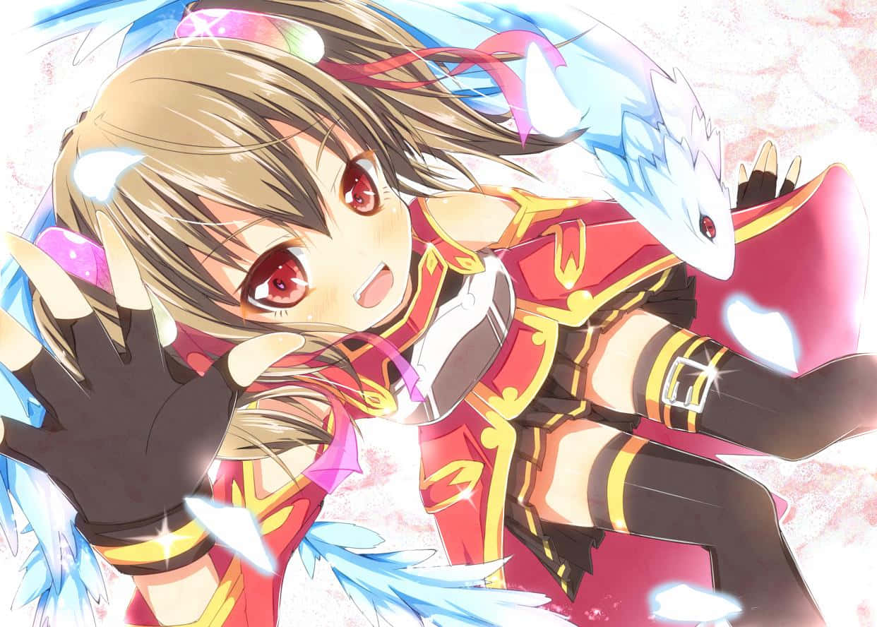 Sword Art Online's Silica in her iconic outfit in a stunning wallpaper Wallpaper