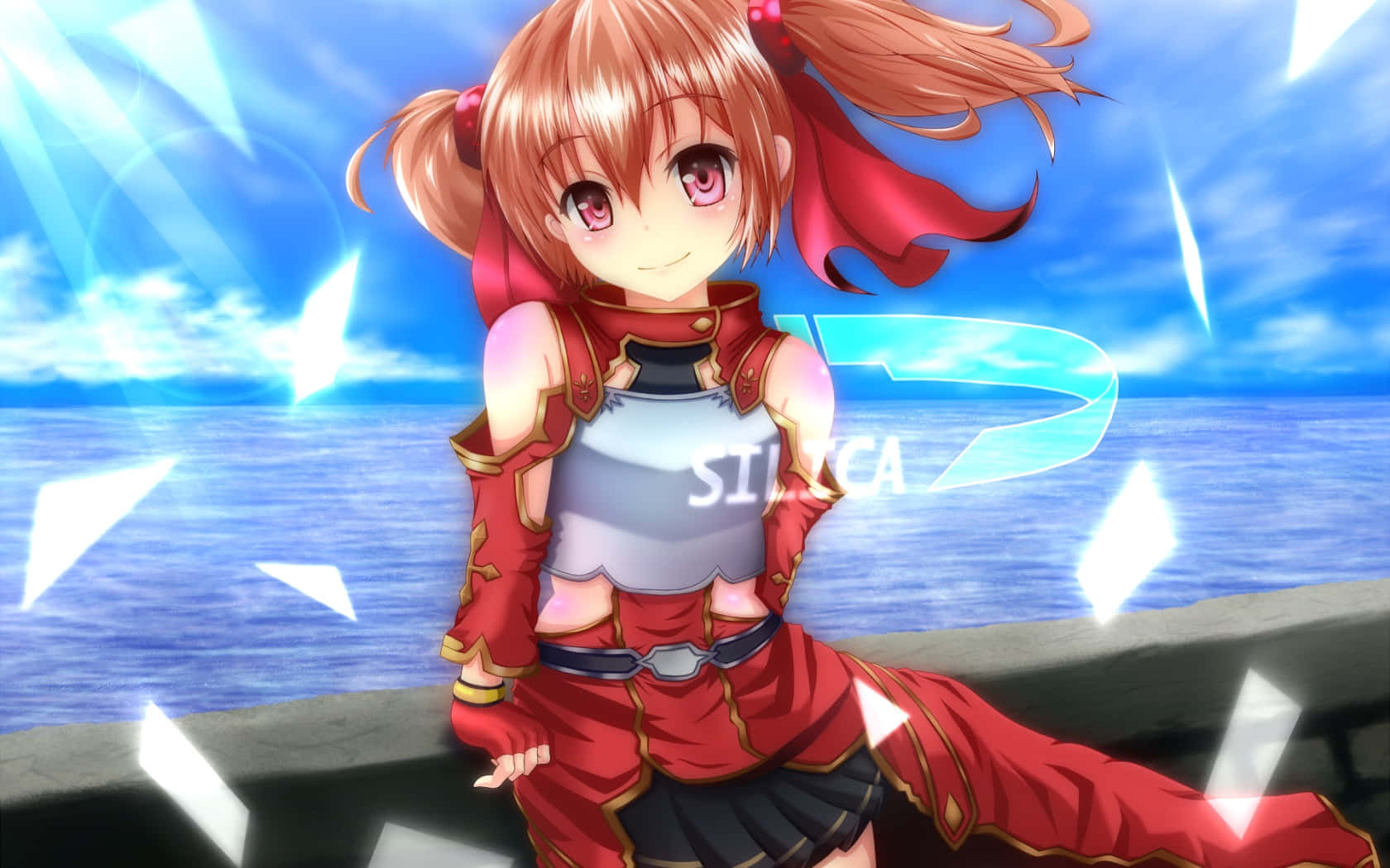 Silica from Sword Art Online with Pina, the Feathered Dragon Wallpaper